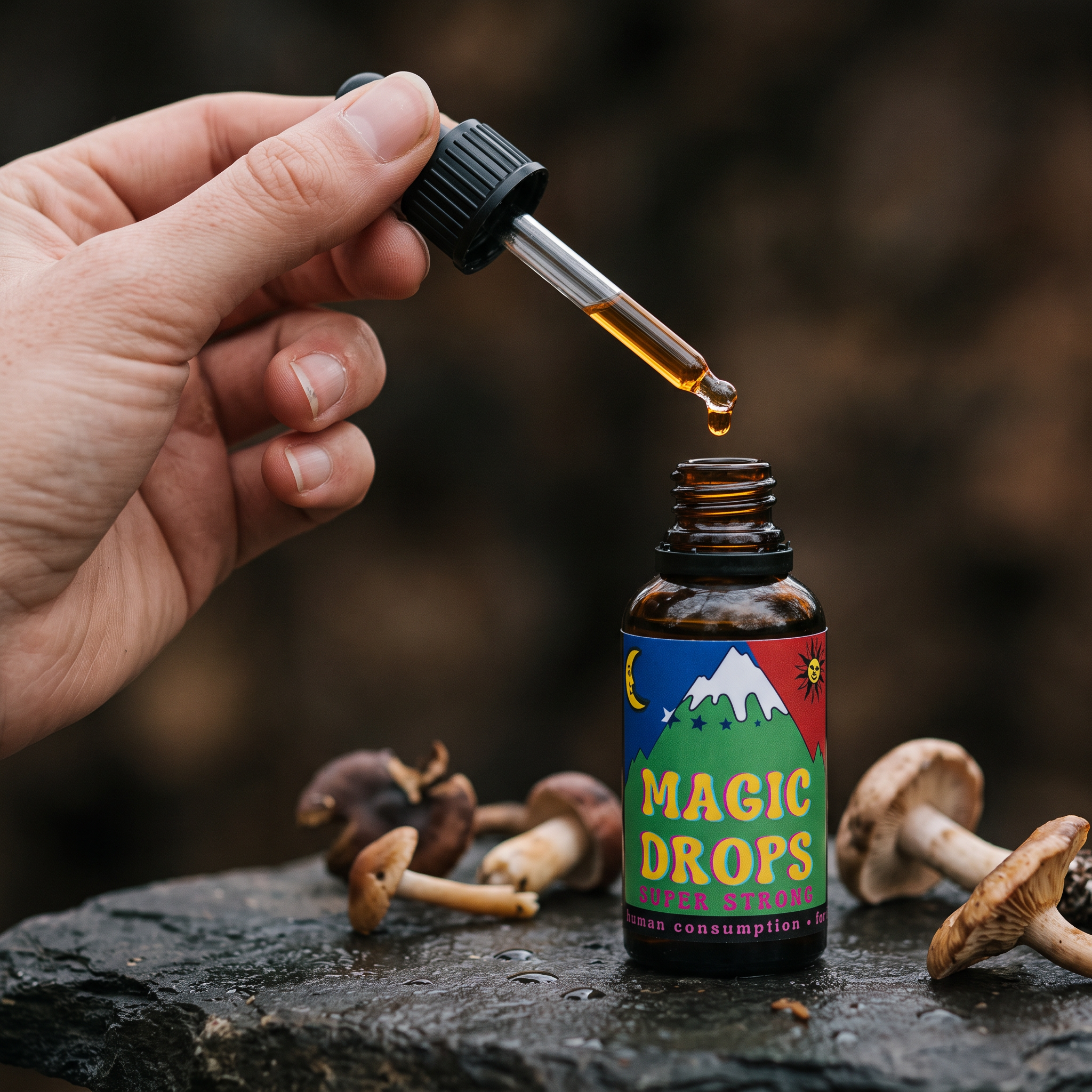Magic Drops Super Strong 4-PRO-MET — hand dropping liquid from the pipette